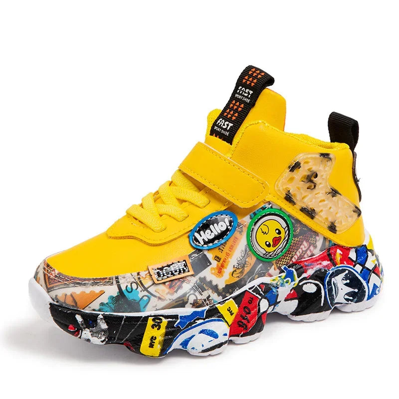 Kids' Cartoon Graffiti Sneakers