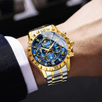 Men's Luminous Chronograph Stainless Steel Quartz Watch