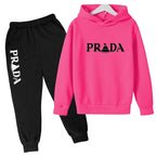 Kids' Printed Hooded Sweatshirt and Pants 2-Piece Set