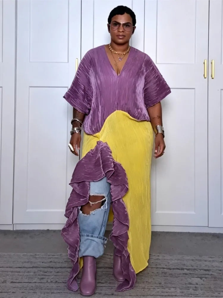 Women's African Asymmetric Dashiki Maxi Dress