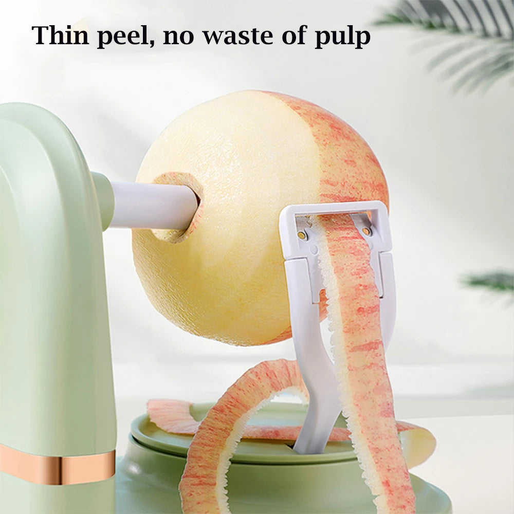 Hand-Cranked Manual Fruit Peeler with Divider and Spare Blades