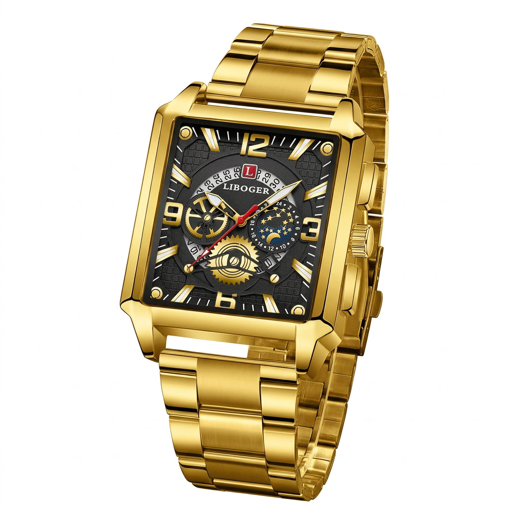 Men's Fashion Vintage Square Quartz Wristwatch