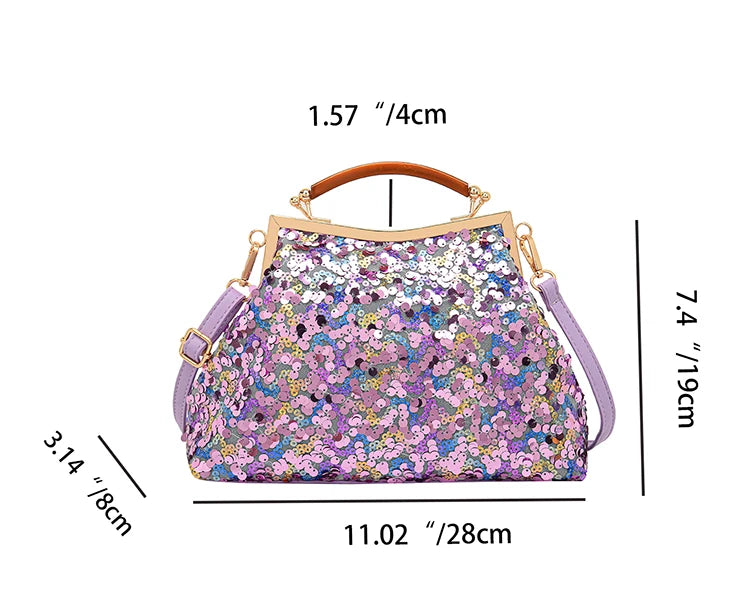 Women's Luxury Sequin Glitter Evening Clutch Bag