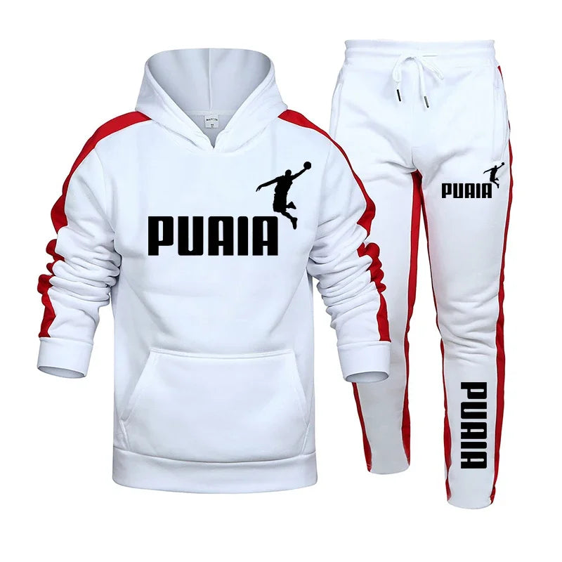 Men's Casual Hooded Sweatshirt and Jogging Pants Tracksuit Set