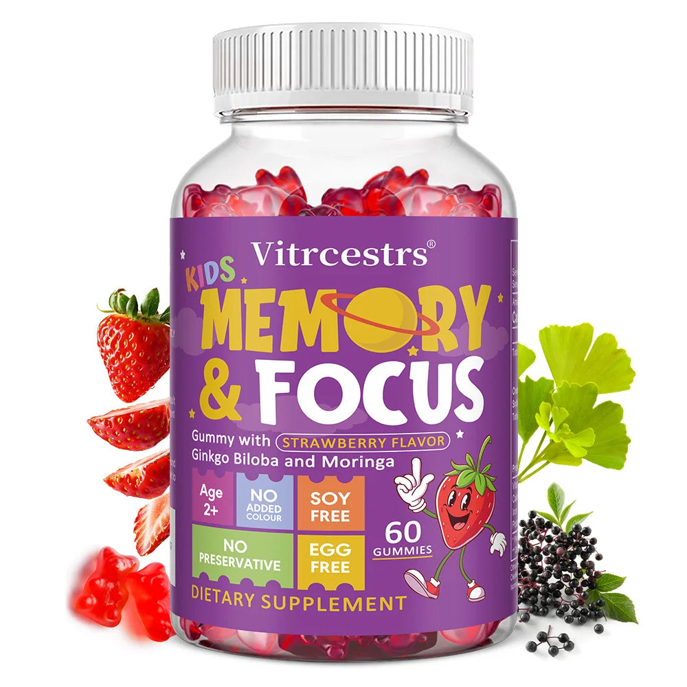 Focus and Attention Support Dietary Supplement Gummies