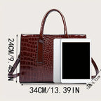 Women's Solid Color PU Leather Shoulder Tote Bag