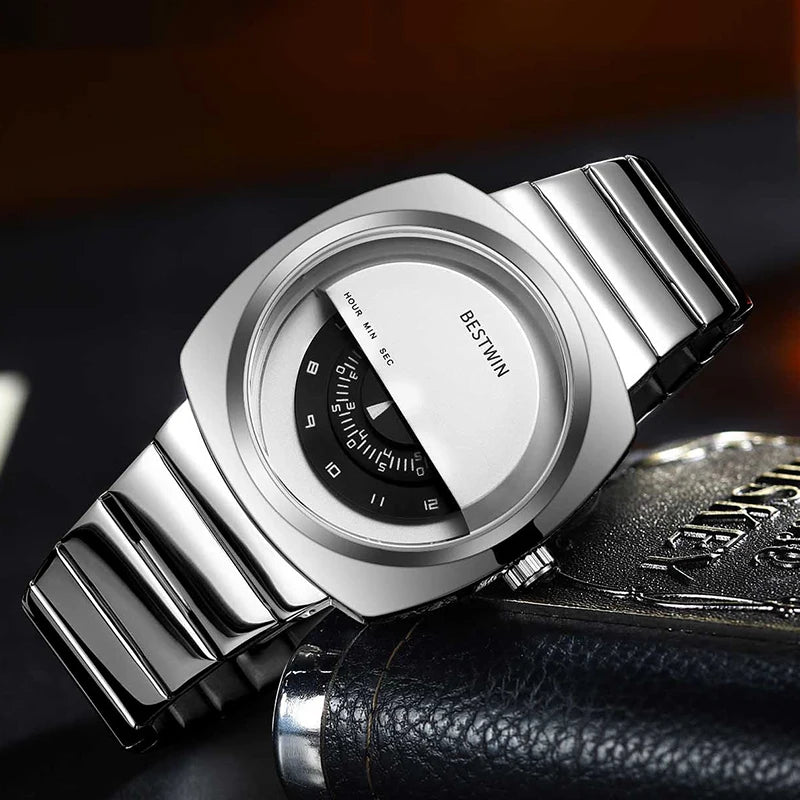 Men's Luxury Creative Stainless Steel Quartz Wristwatch