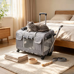 Detachable Foldable Travel Trolley Case Pet Carrier for Cats Dogs