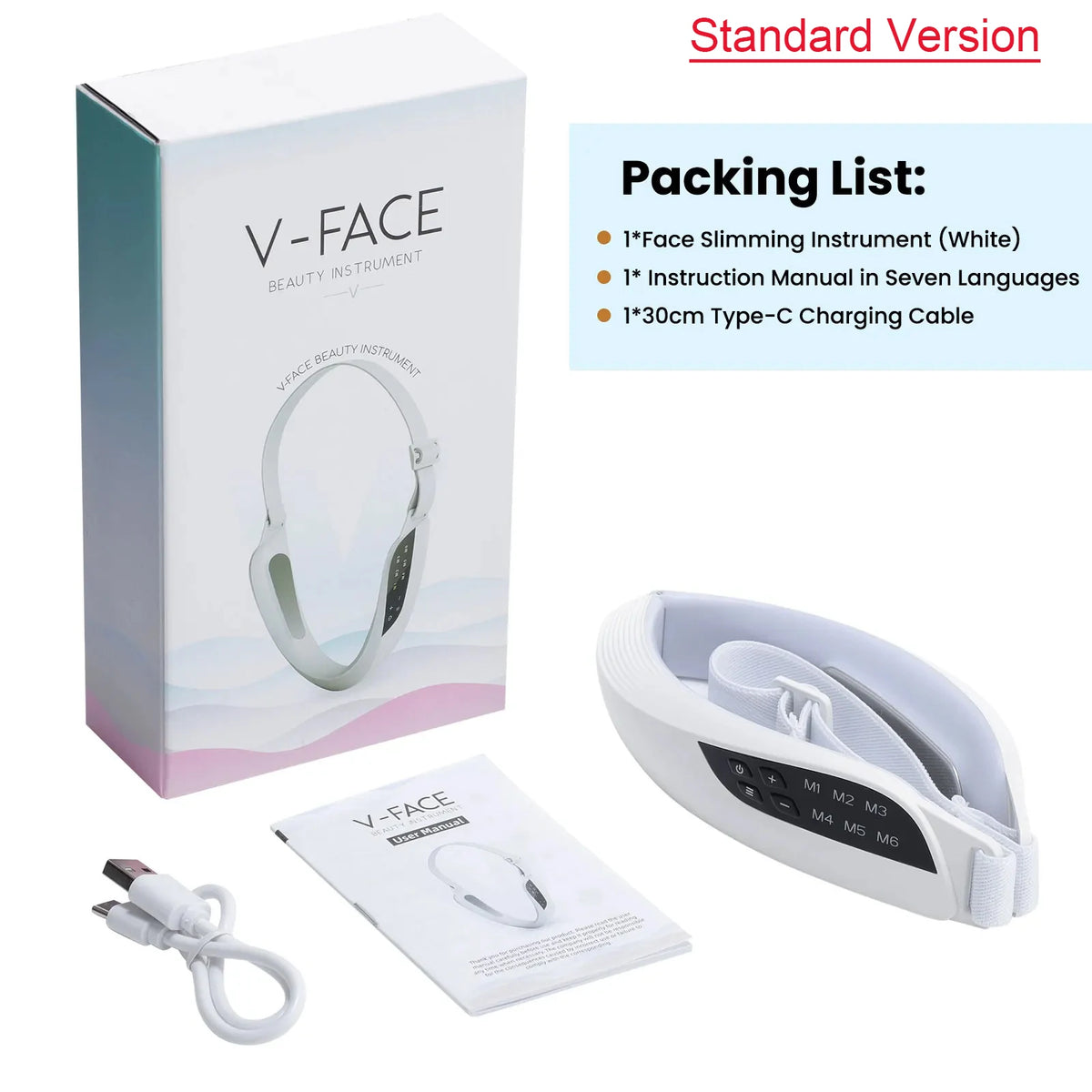 V Face Massage Belt with Vibration Hot Cold Compress