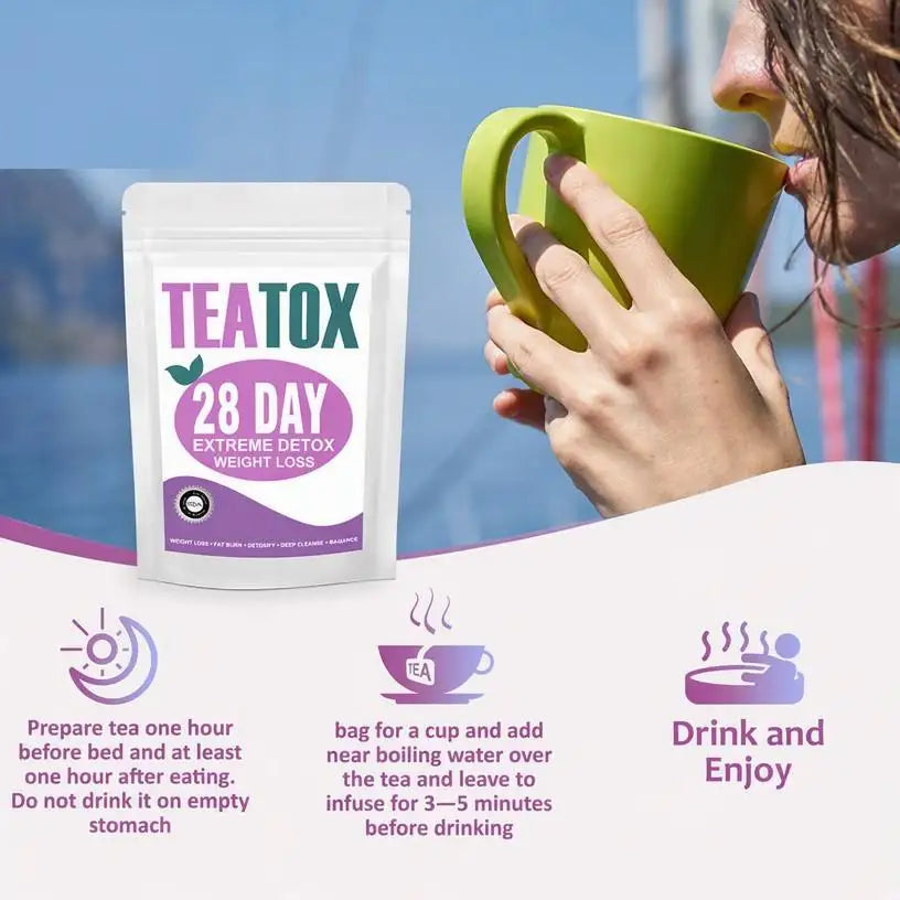 28 Day Teatox Detox Herbal Tea for Bloating Relief