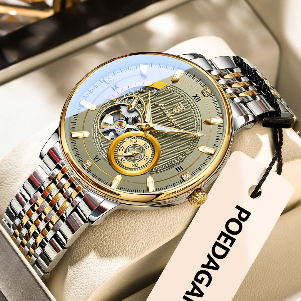 Men's Luminous Skeleton Tourbillon Automatic Watch
