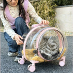 Portable Breathable Rolling Pet Carrier Suitcase for Cats Dogs