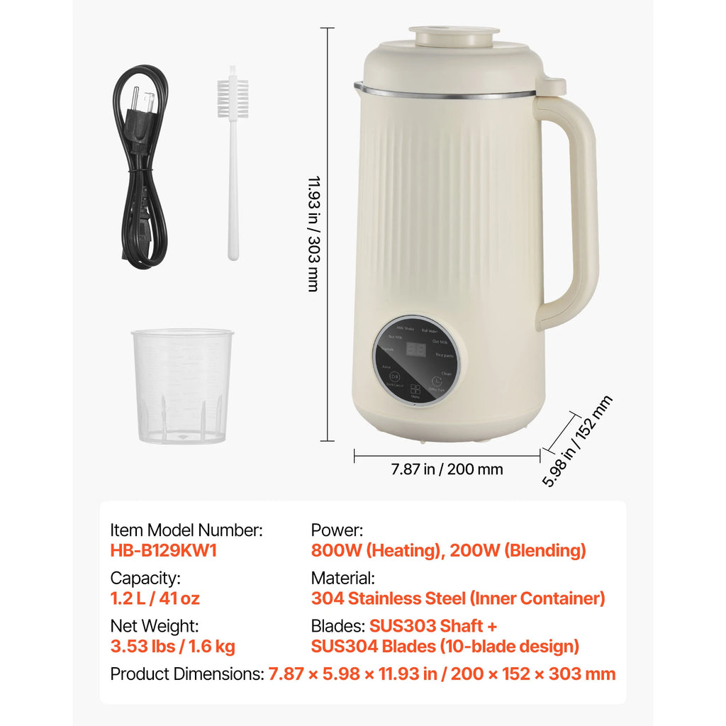 8-in-1 Electric Nut and Soy Milk Maker Machine