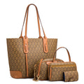 Women's Faux Leather Handbag and Crossbody Bag 4-Piece Set
