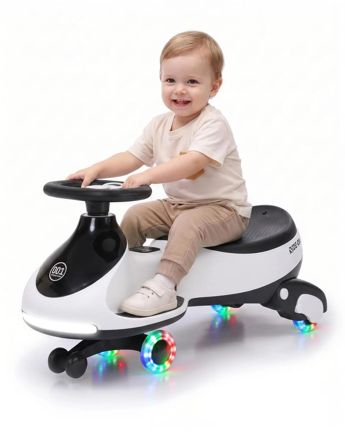 Kids 12V Electric Wiggle Car 2-in-1 Ride-On Toy