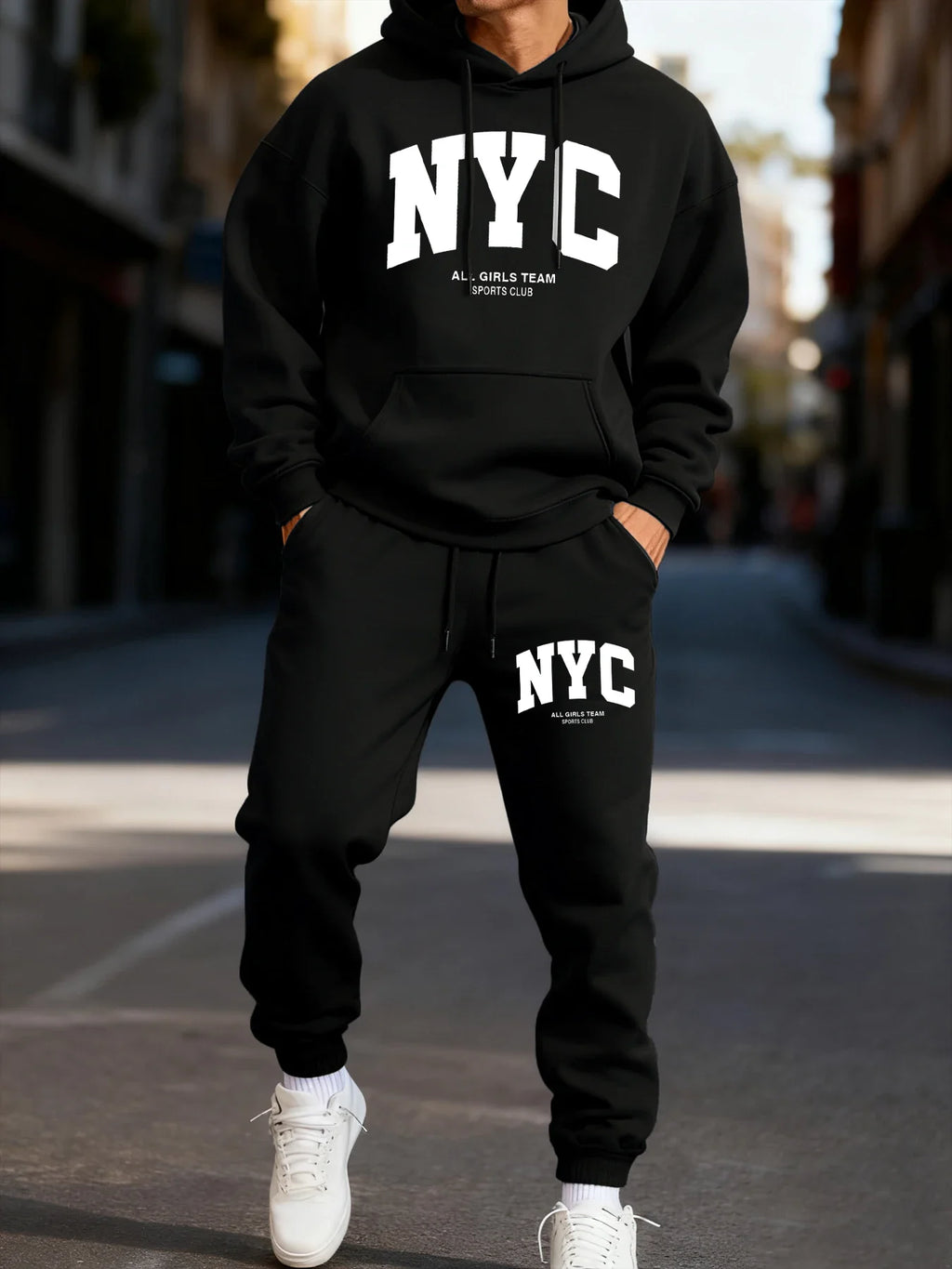 Men's Hooded Tracksuit Hoodie and Jogger Pants Two-Piece Set