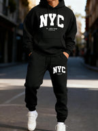 Men's Hooded Tracksuit Hoodie and Jogger Pants Two-Piece Set