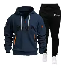Men's Windproof Hoodie and Pants Two Piece Set