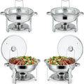 Stainless Steel Buffet Chafing Dish Set with Glass Lid 6 Qt
