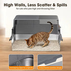 Enclosed Stainless Steel Cat Litter Box for Cats