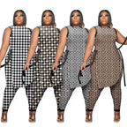 Women's Dashiki Sleeveless Top and Pants 2-Piece Set