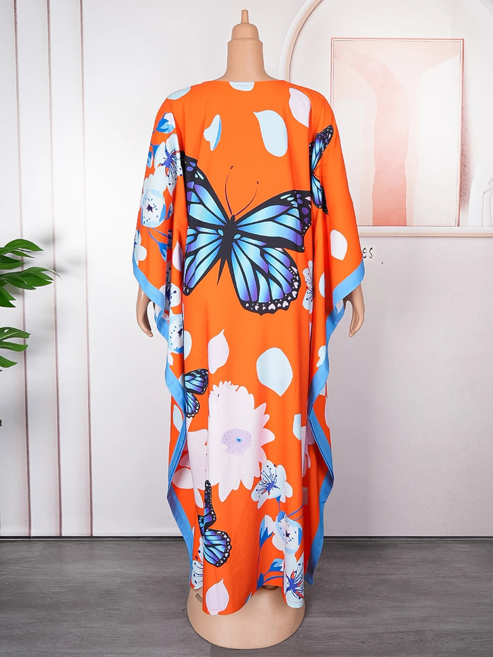 Women's African Traditional Dashiki Print Chiffon Maxi Dress