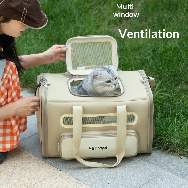 Foldable Rolling Trolley Backpack Carrier for Cats Dogs