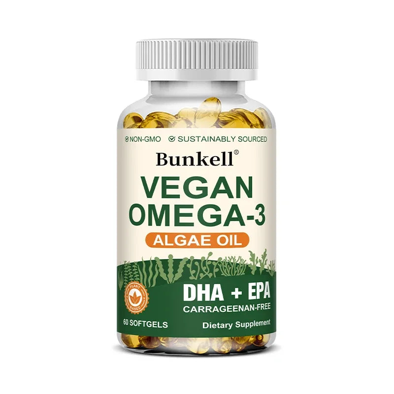 Vegan Omega 3 Algae Oil Brain and Heart Support Capsules