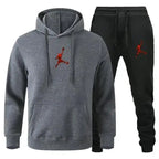 Men's Hooded Pullover and Jogger Pants Two-Piece Set