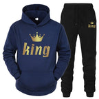 King & Queen Couple Hoodie and Jogger Pants Set