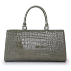 Women's Crocodile Pattern Genuine Leather Handbag Shoulder Tote Bag