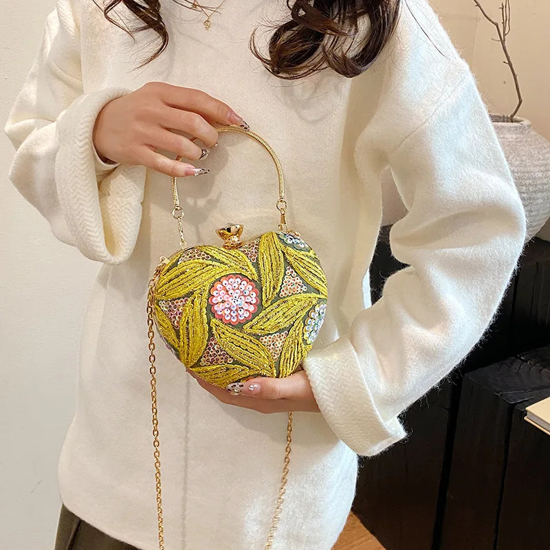 Women's Heart Shaped Acrylic Evening Clutch Bag