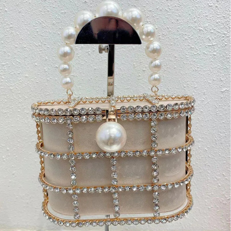Women's Luxury Hollow Out Rhinestone Evening Clutch Bag