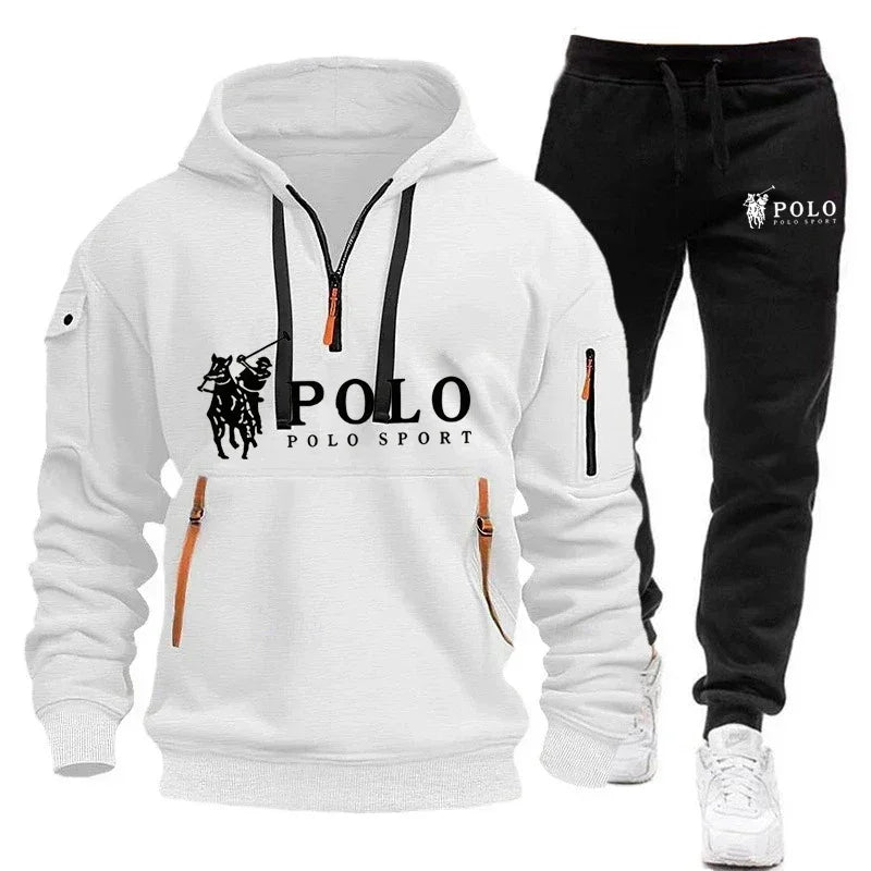 Men's Windproof Hoodie and Pants Two Piece Set