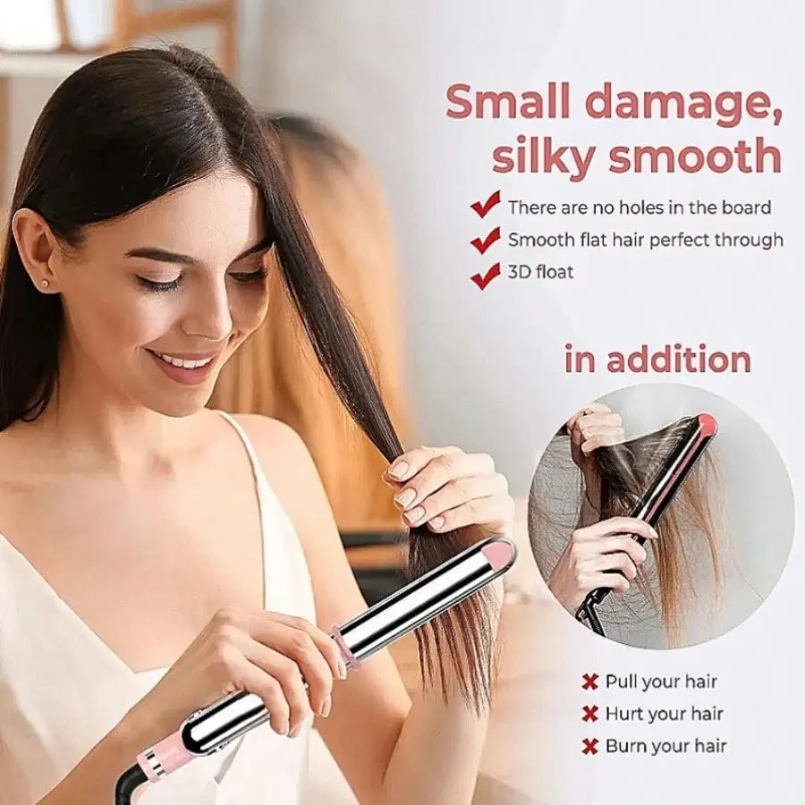 2-in-1 Ceramic Ionic Hair Straightener and Curler