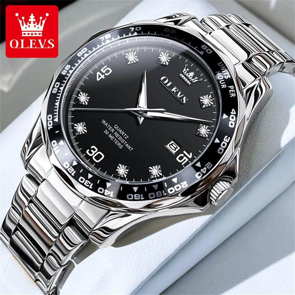 Men's Quartz Stainless Steel Watch with Auto Date