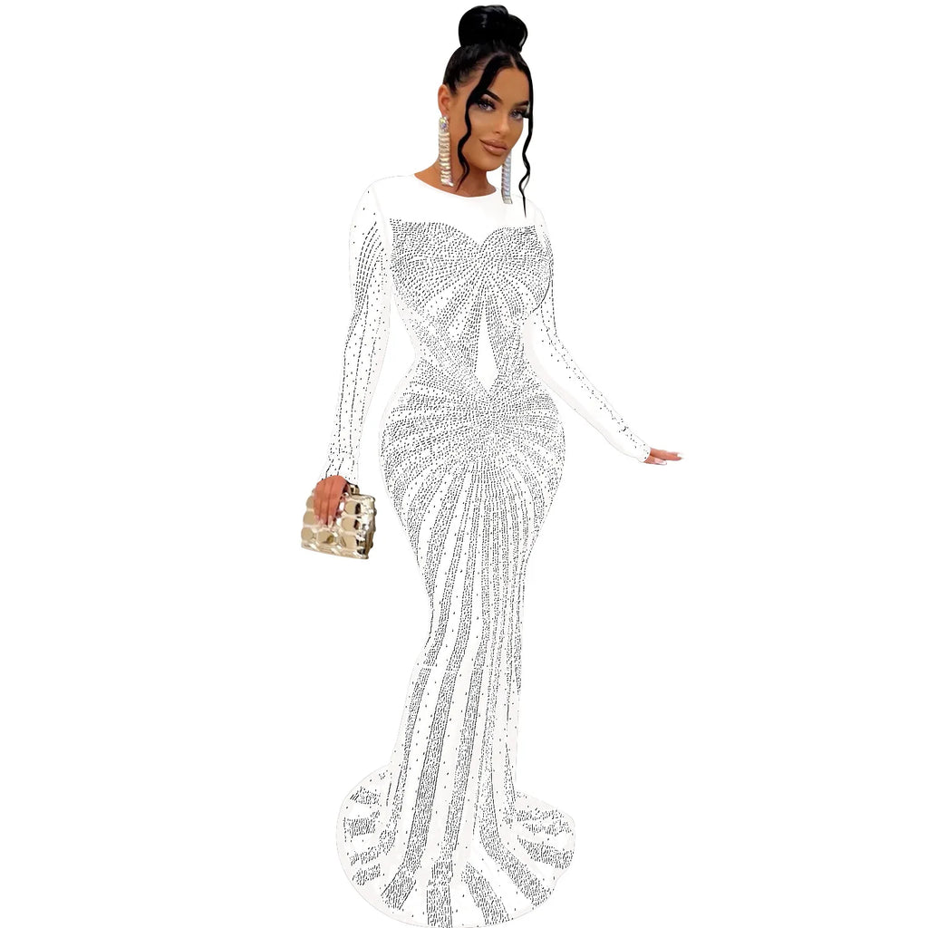 Women's African Fashion Mesh Bodycon Maxi Dress