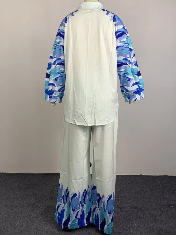 Women's Dashiki Top and Pants Two-Piece Set