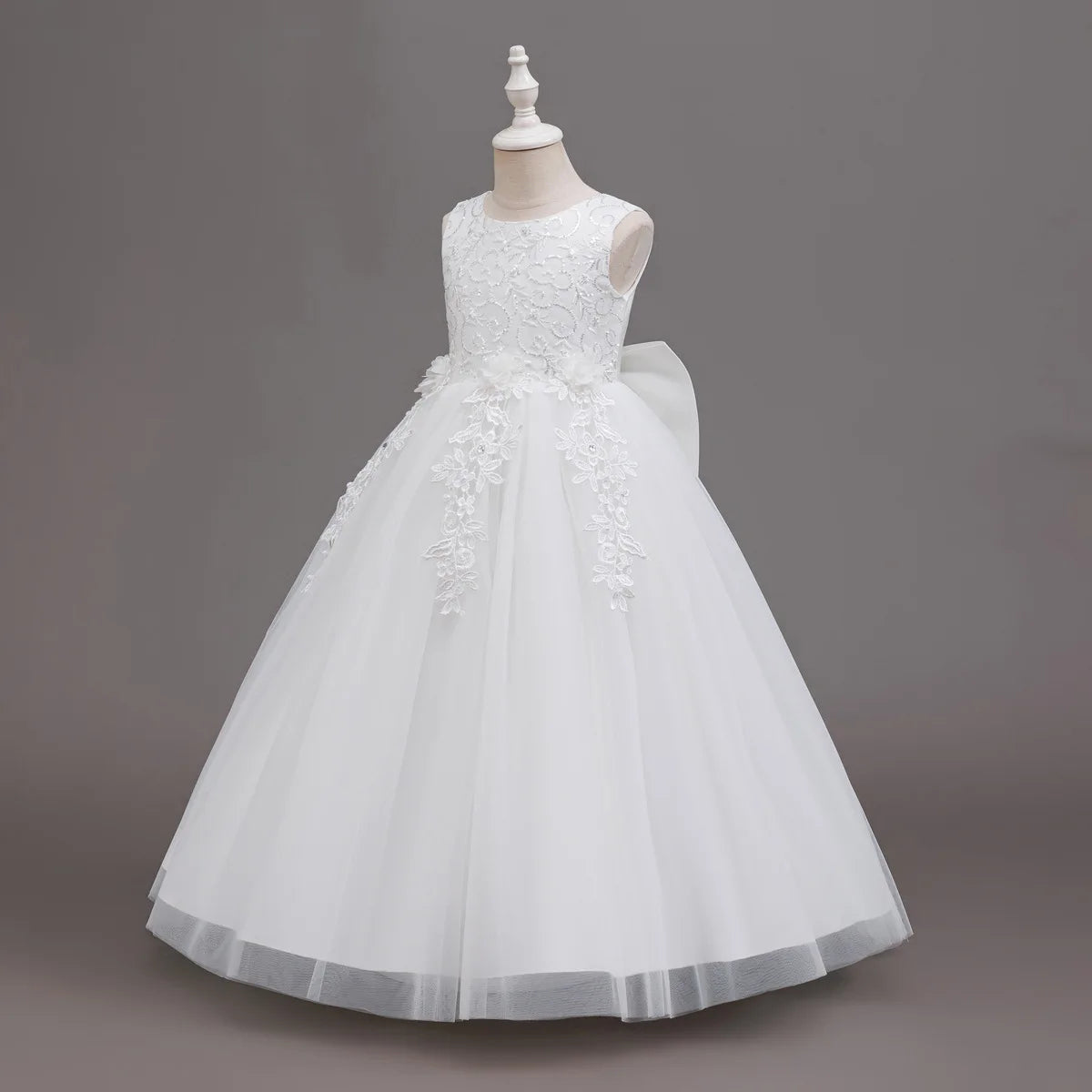 Girls' Tulle Embroidered Ball Gown Flower Girl Dress