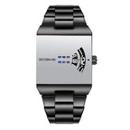 Men's Fashion Square Stainless Steel Quartz Wristwatch