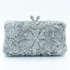 Women's Luxury Floral Rhinestone Evening Clutch Bag