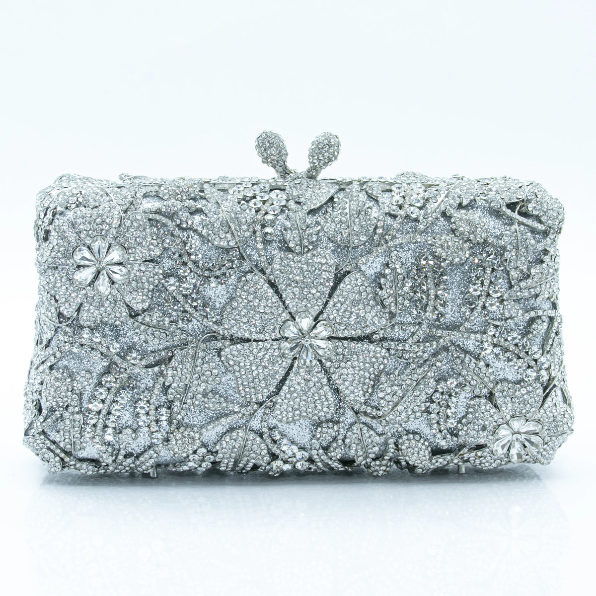 Women's Luxury Floral Rhinestone Evening Clutch Bag