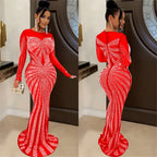 Women's African Fashion Mesh Bodycon Maxi Dress