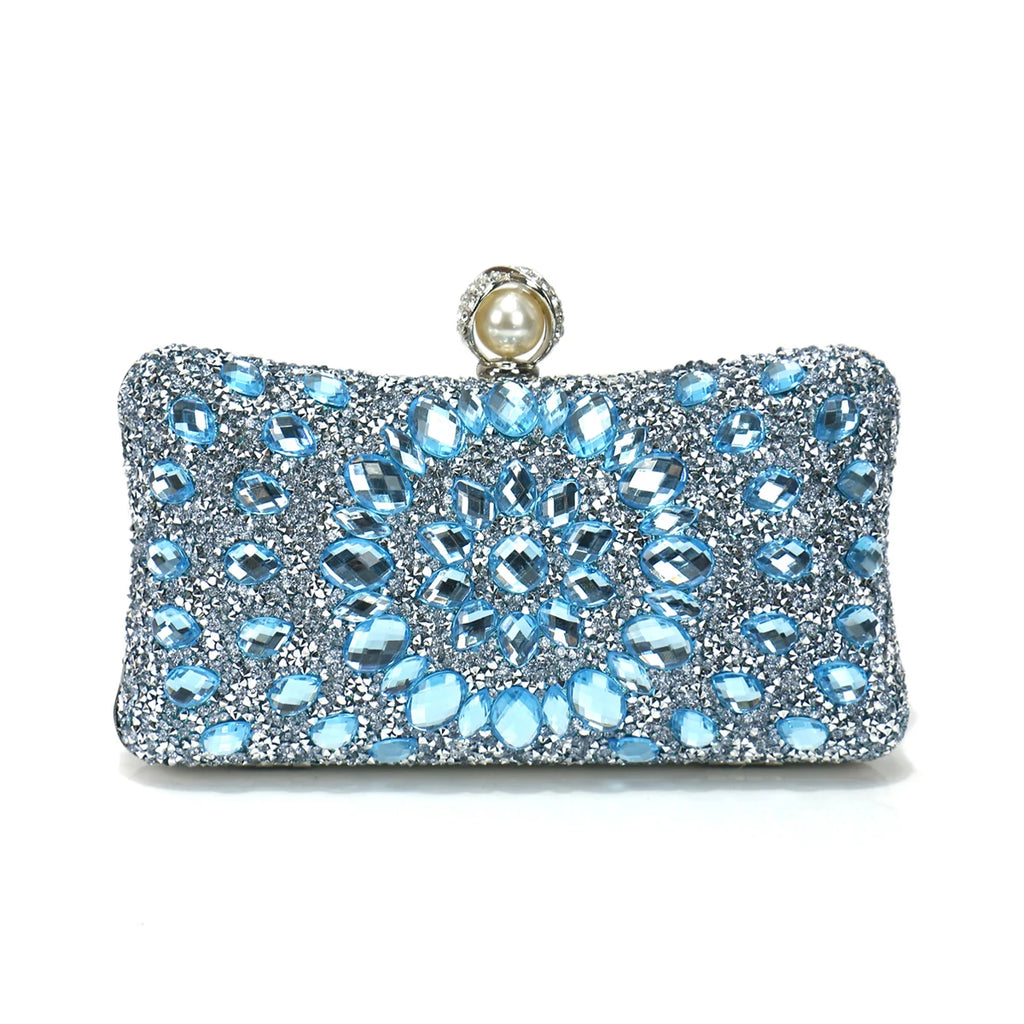 Women's Luxury Pearl Rhinestone Evening Clutch Bag