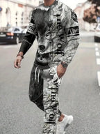 Men's Long Sleeve Round Neck Two Piece Set