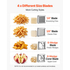 Commercial French Fry Cutter with 4 Interchangeable Blades