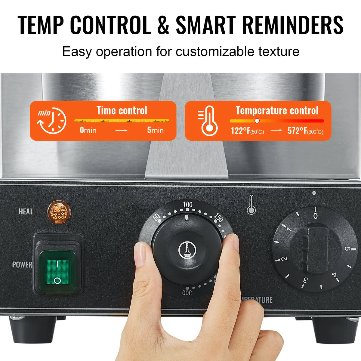 Commercial Electric Stainless Steel Belgian Waffle Maker