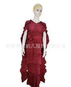 Women's Ruffle Pleated Slim Long Banquet Dress