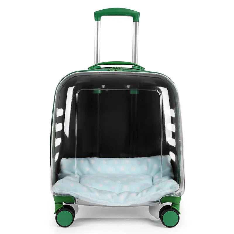 Breathable Space Capsule Rolling Pet Carrier Backpack for Cats Dogs