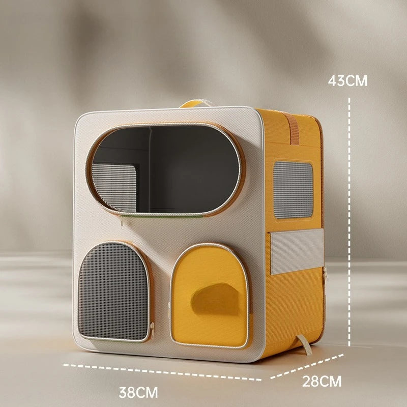 Large Breathable Detachable Pet Carrier Backpack for Cats Dogs